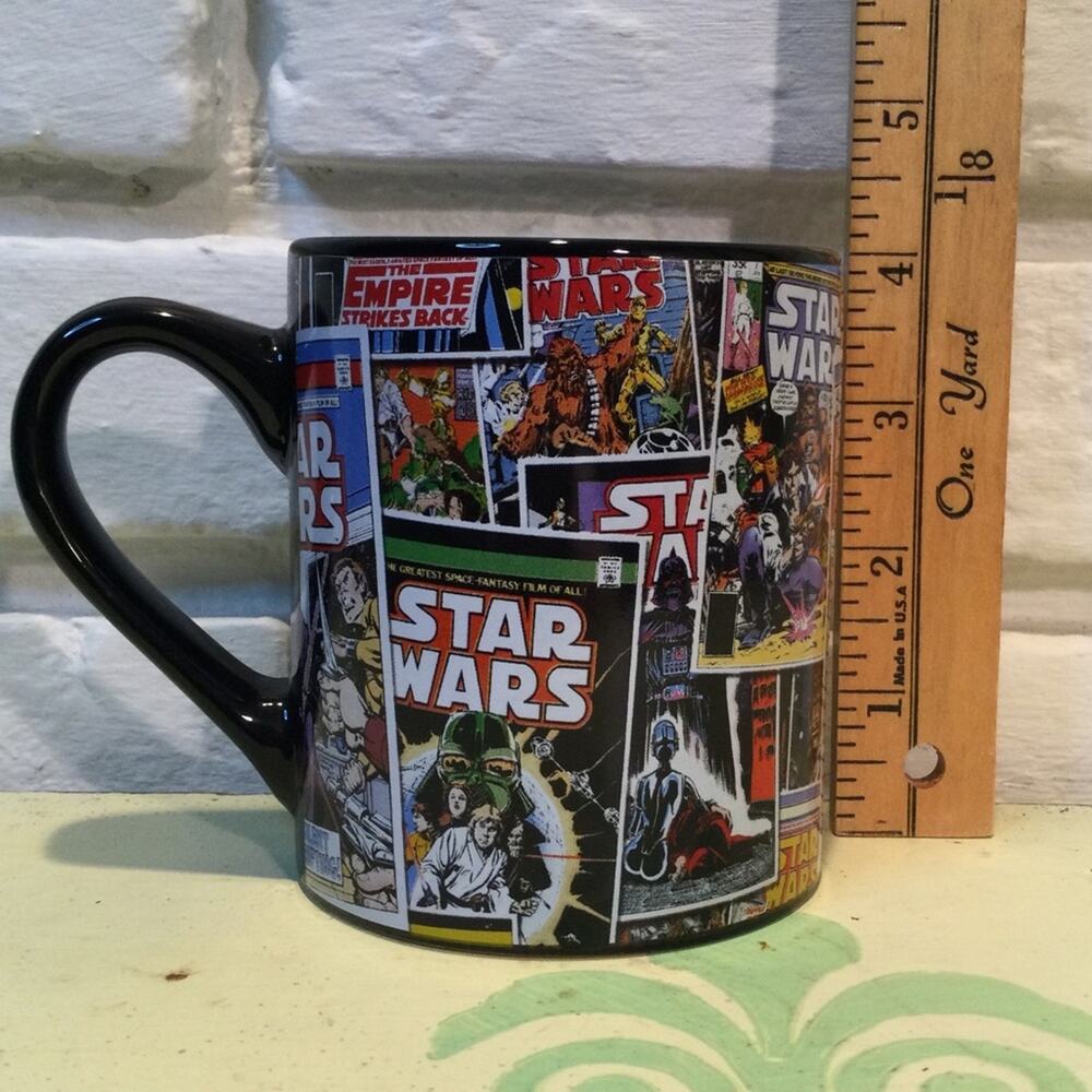 Star Wars Ceramic Mug Black Multi-Color Comic Book Design 14oz - Picture 5 of 5